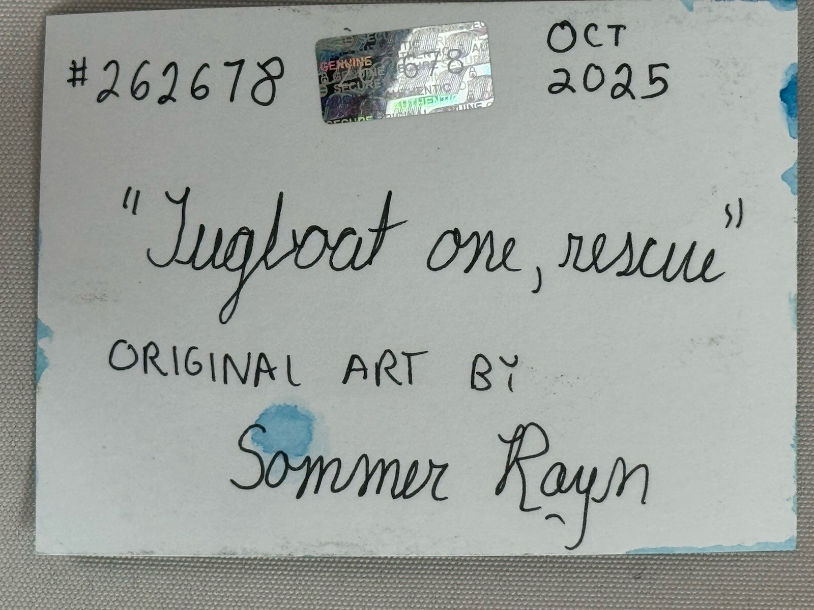 Aceo Original Art Trading Card, sweet Black Cat On A Boat, Art By Sommer Rayn