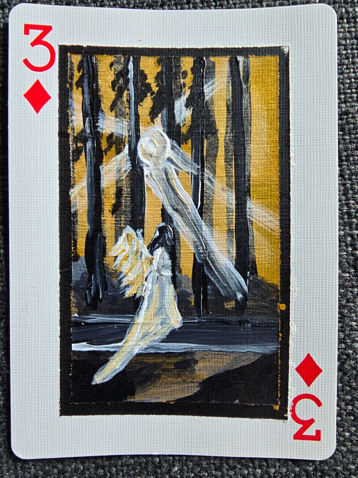 ACEO original grounded angel , fantasy 2.5 x3.5