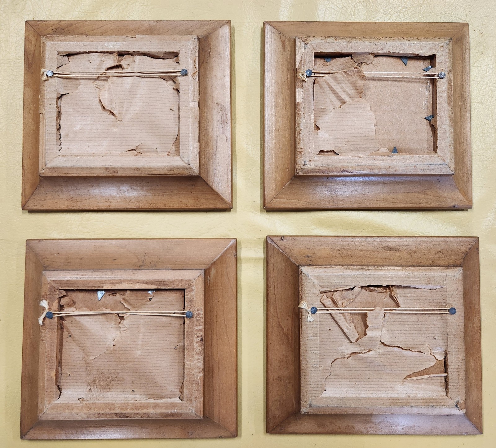 4 Vintage 1950’s Margo Alexander Art in Wood Frames