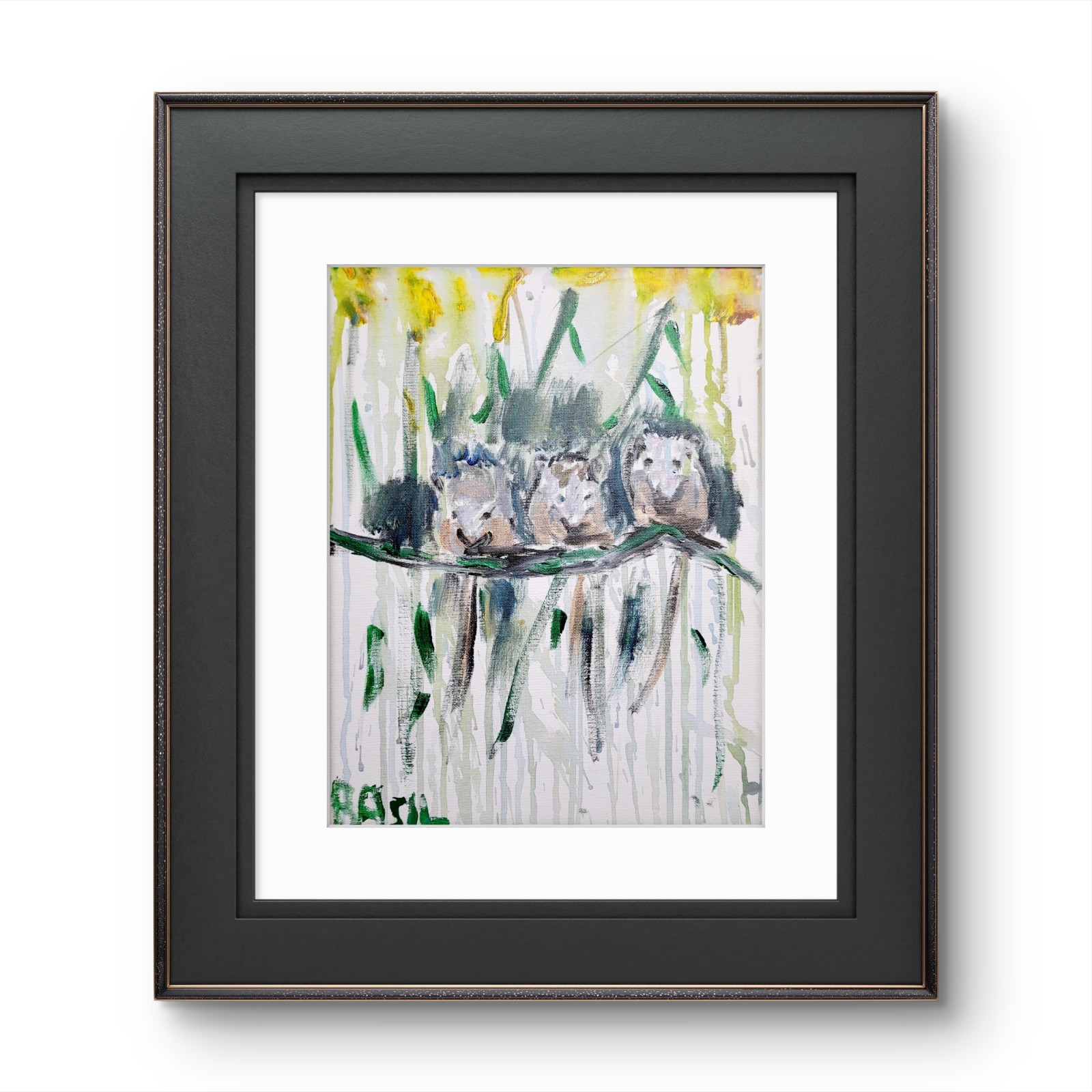 Mice Under Flower Canopy Unique Abstract Expressionism Wall Art 11×14 Canvas
