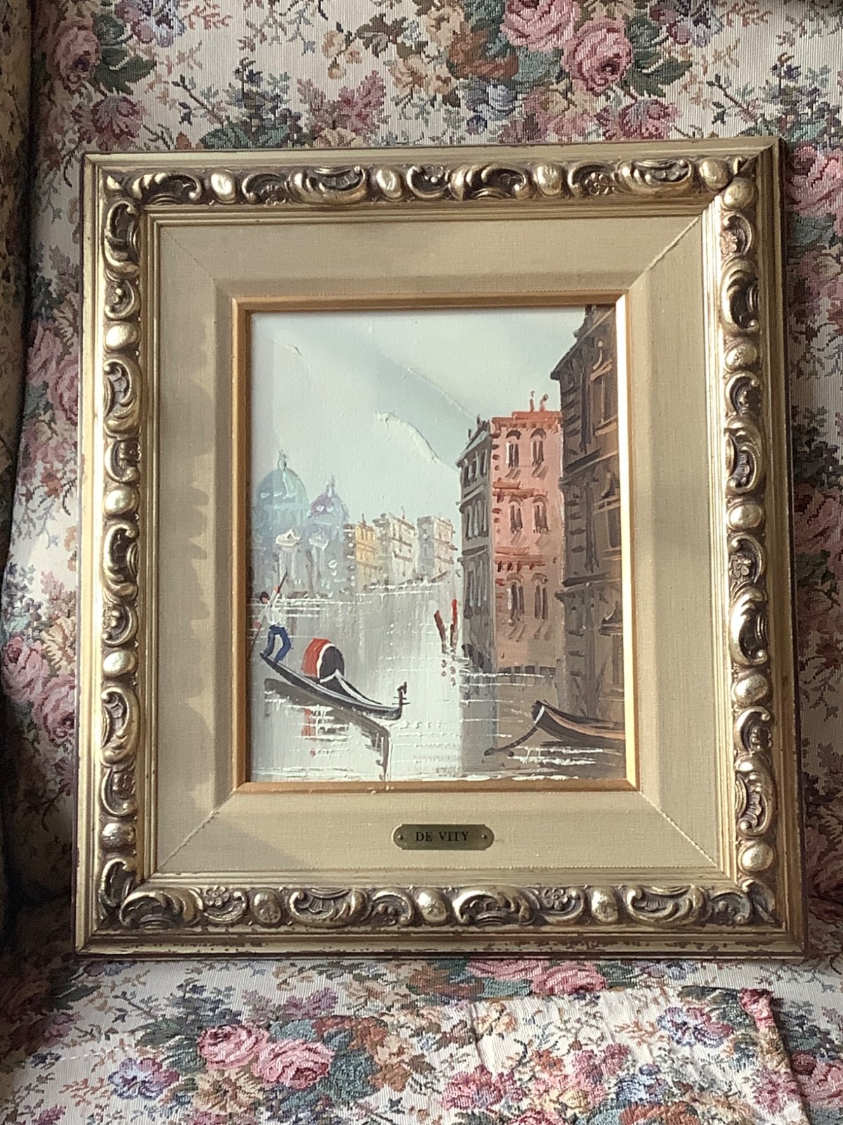 ANTONIO DE VITY IMPRESSIONIST SIGNED PAINTING GONDOLIER