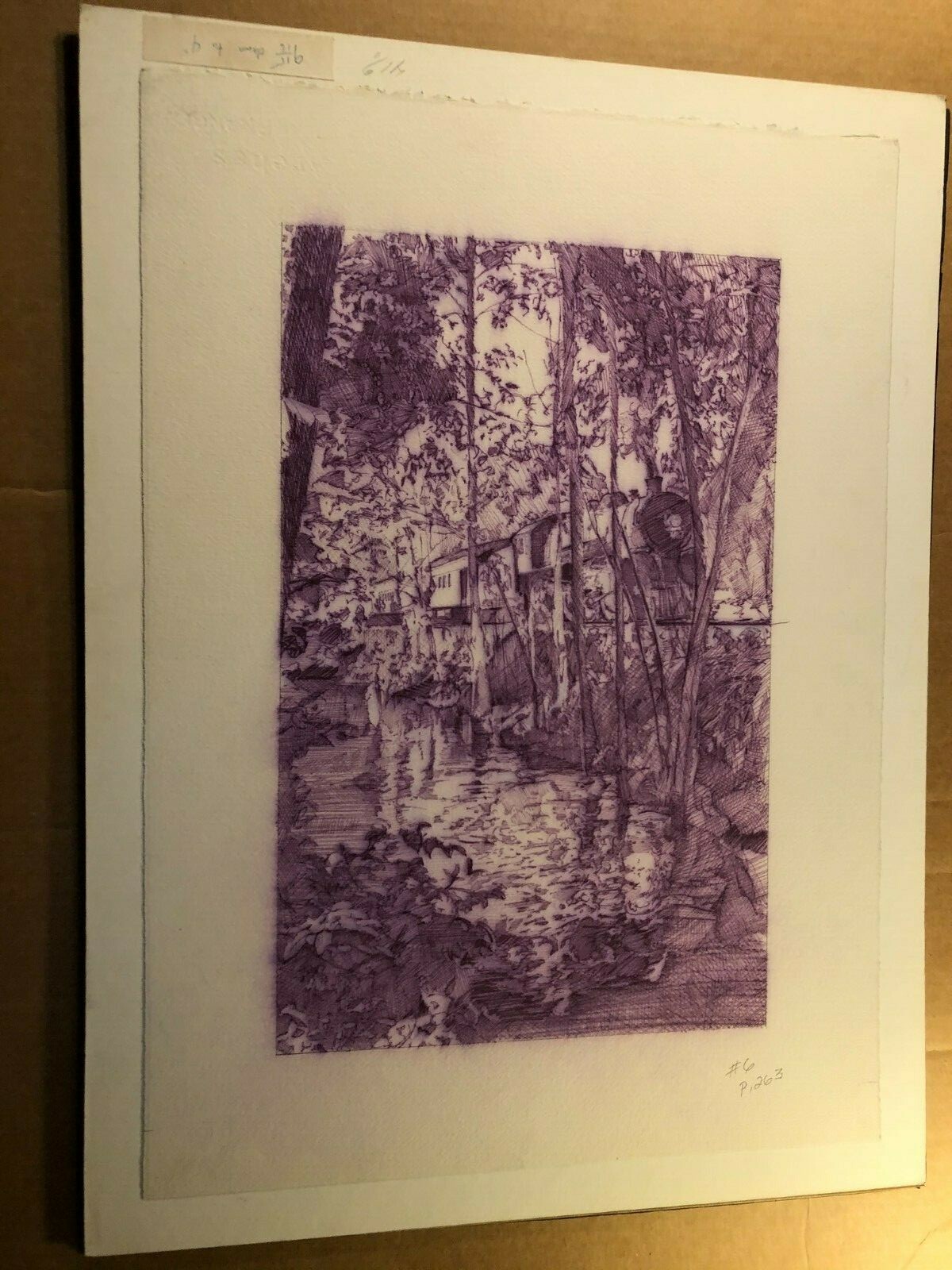 Rare Original Published Book Art Painting Steven Stroud Train
