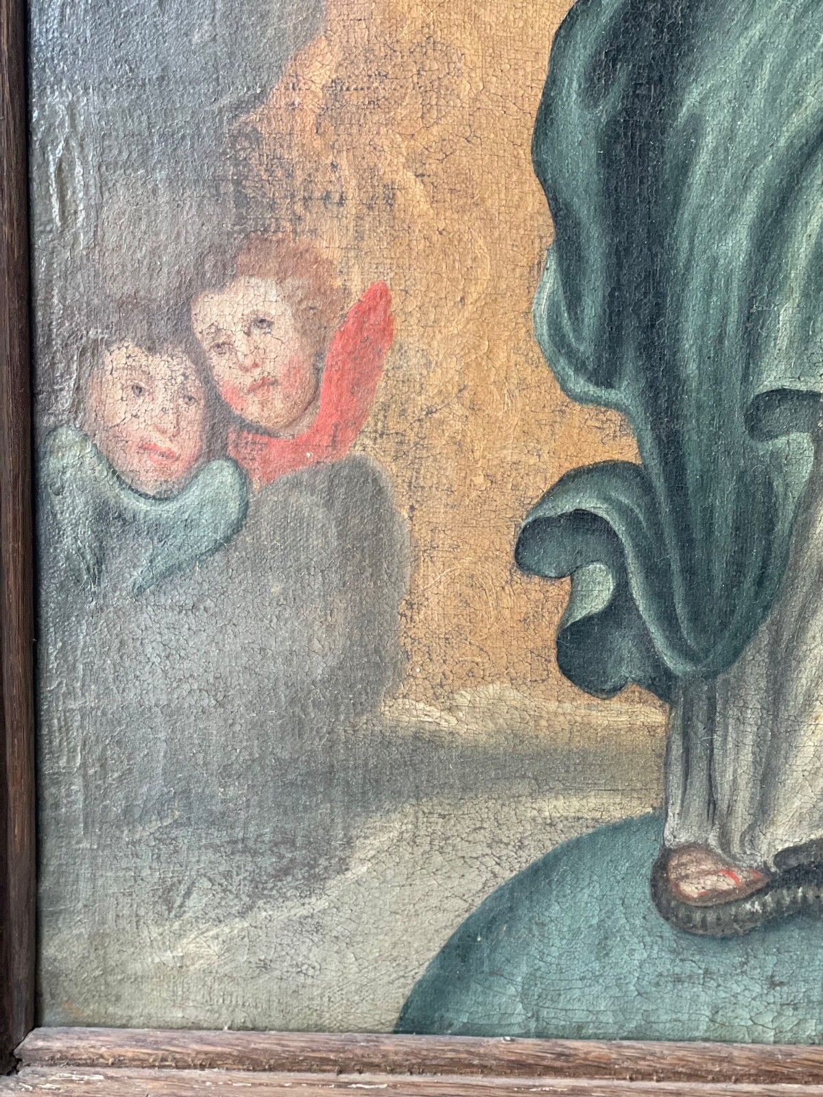 17th MURILLO ( circle ) SPANISH OLD MASTER RELIGIOUS OIL IMMACULATE CONCEPTION