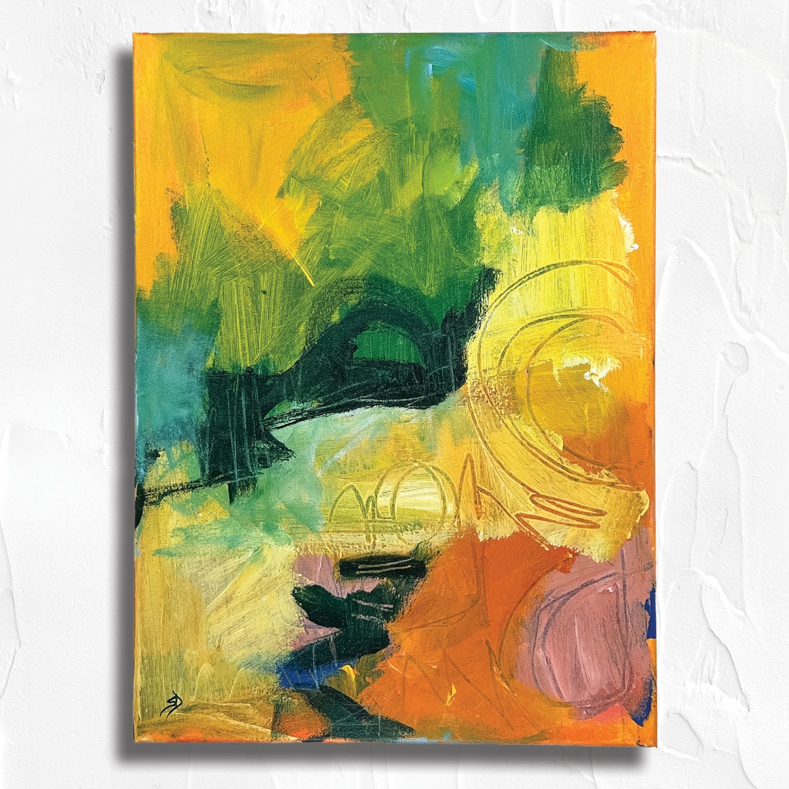 Modern Abstract Painting Original Art Acrylic on Canvas Signed