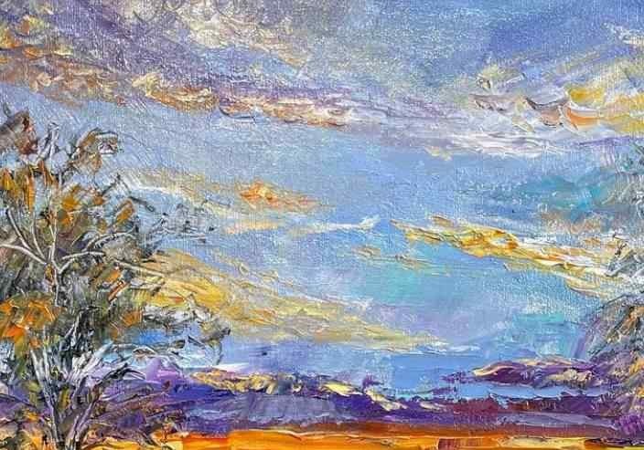 art 430 original painting 30×40 сm Oil on canvas ND landscape modern