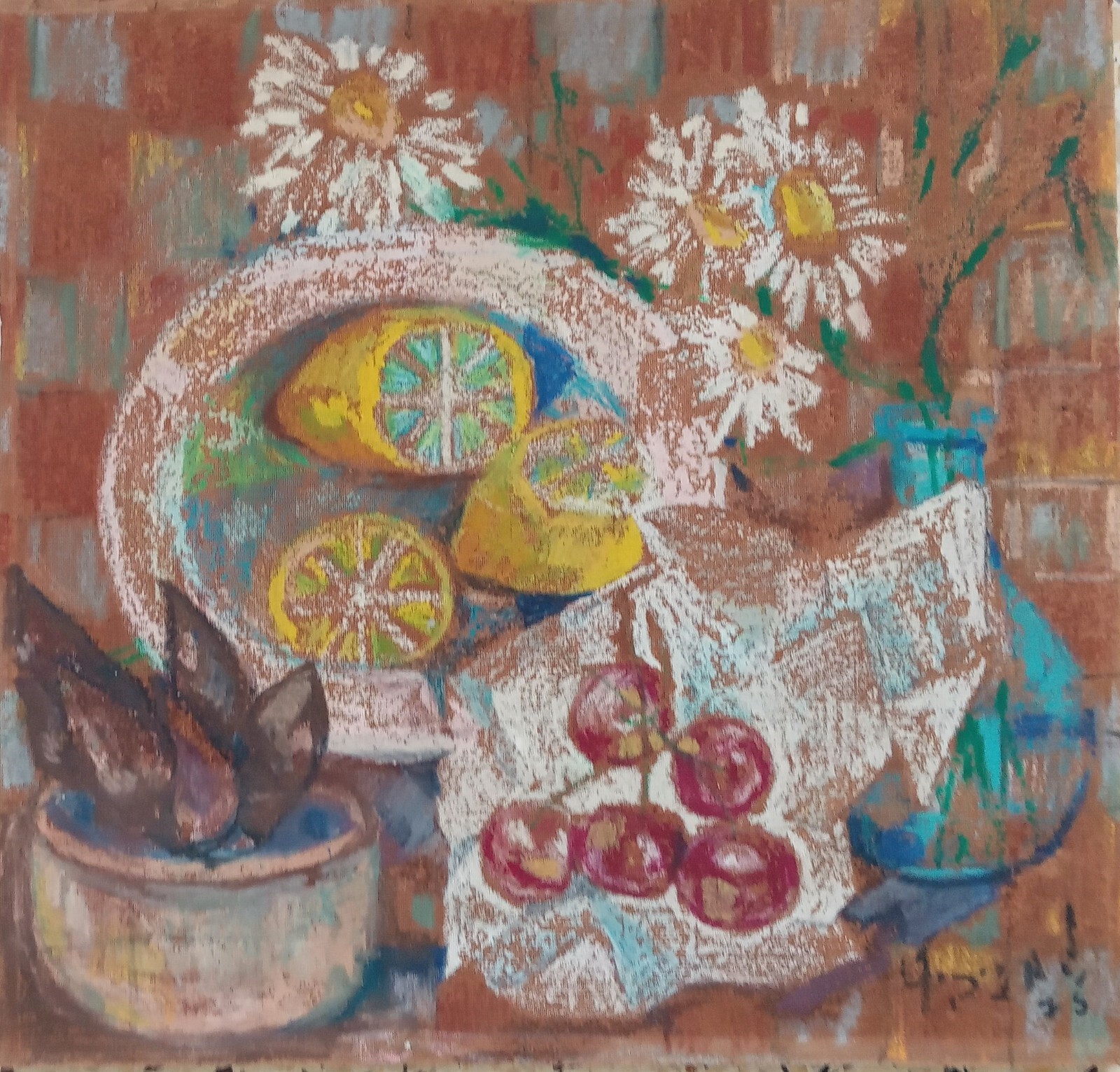 MANEVICH OIL PLAYWOOD ISRAEL PAINTING
