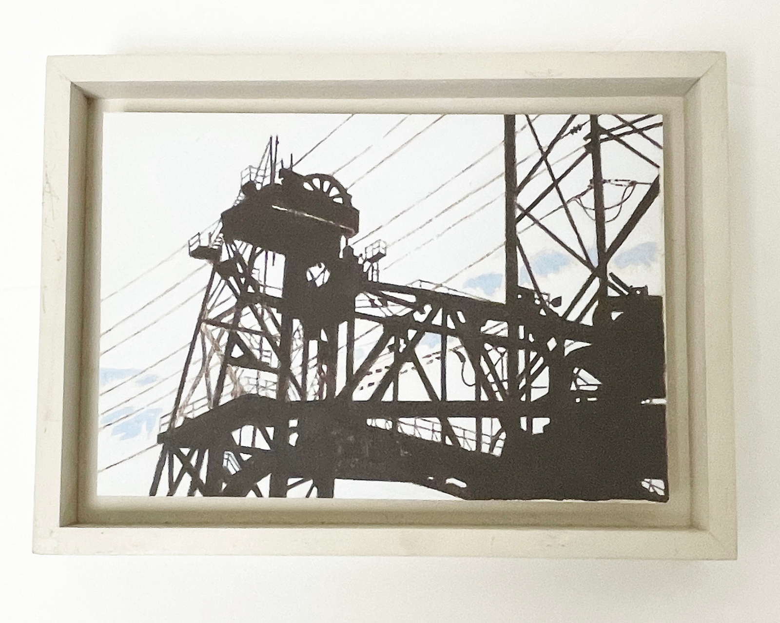 Robert Solotaire Oil on Board Painting of West 3rd St Bridge Cleveland OH