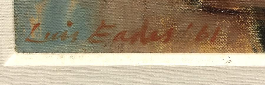 ABSTRACT OIL Signed ~ EXHIBITED 1961 NEW YORK GALLERY ~ dated MID-CENTURY MODERN