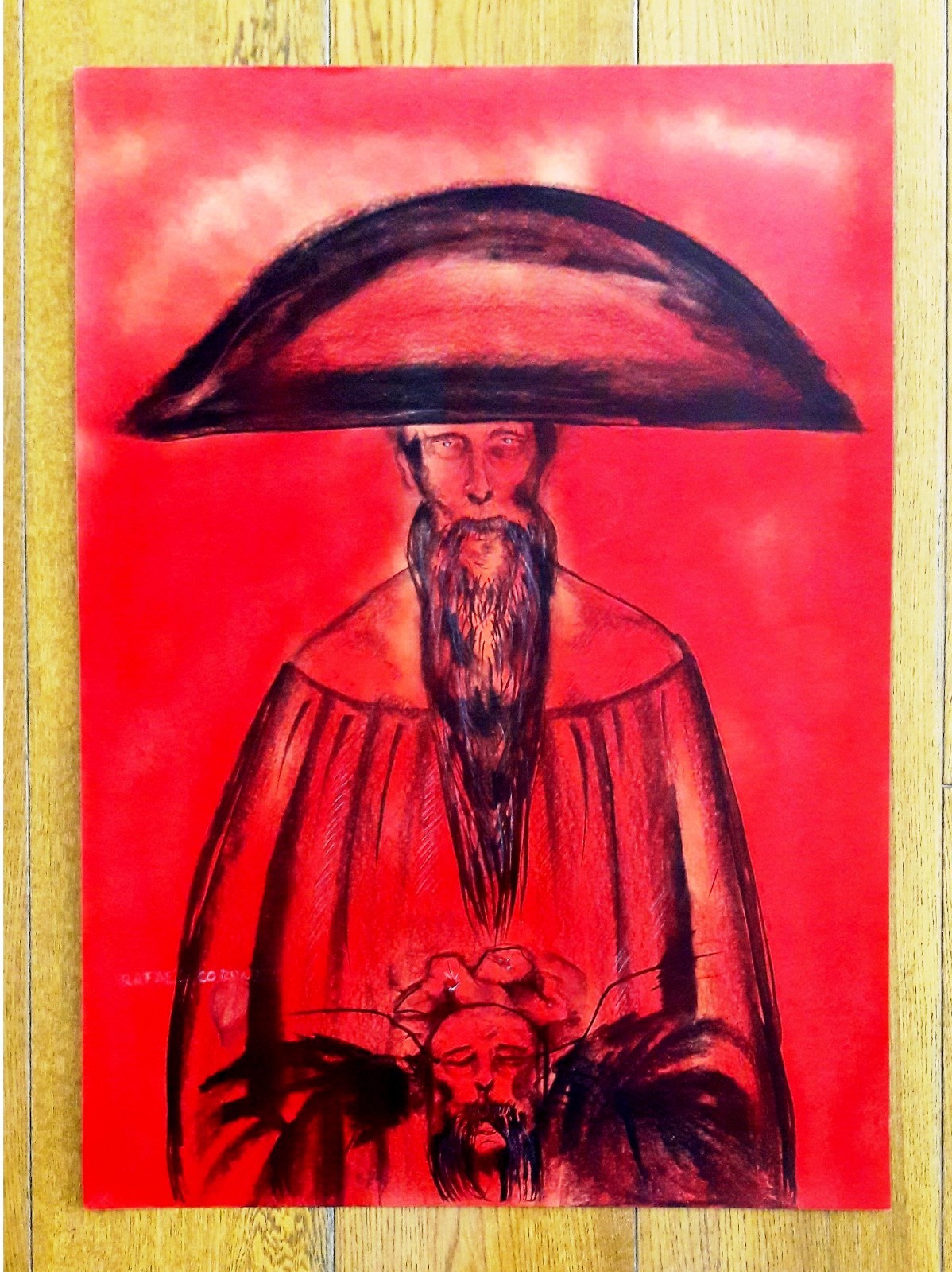RAFAEL CORONEL 20″ x 17.5” OIL ON THICK PAPER SIGNED PAINTING