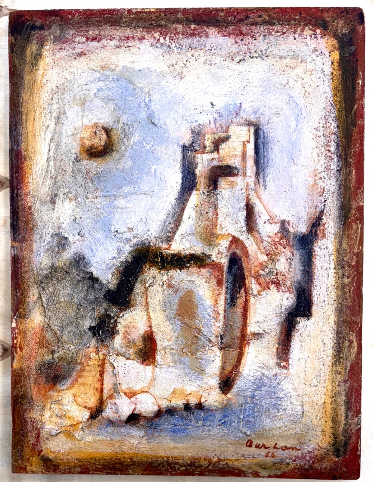 SAMI BURHAN 1966 ORIGINAL OIL , City No. 13 – Middle Eastern/ Syria Art
