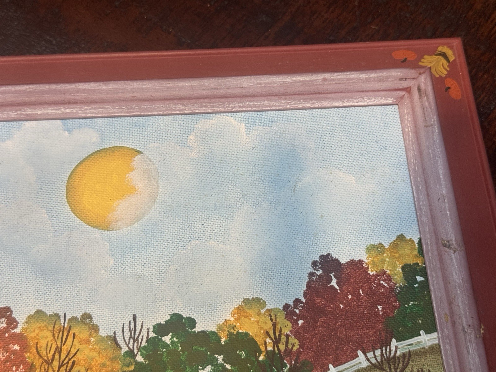 Dona Douma “Fall Splendor” Folkart Oil Painting, Signed ‘88
