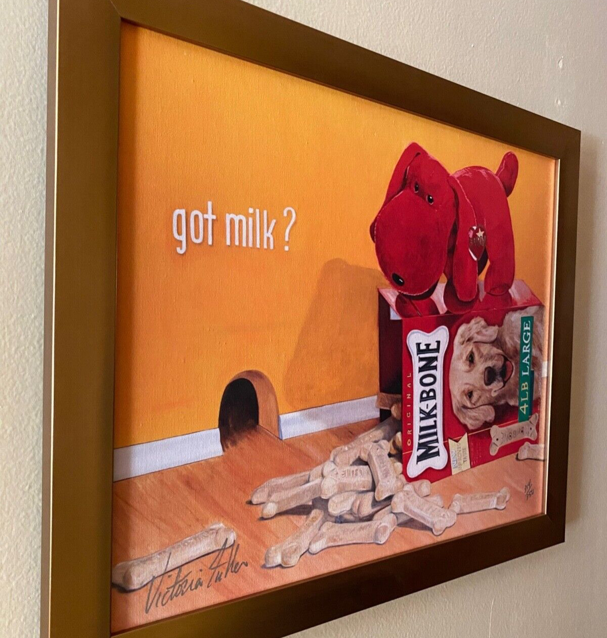 🔥Dog Bone Framed Giclee on Canvas by VICTORIA FULLER Ltd. Ed. 314/350!