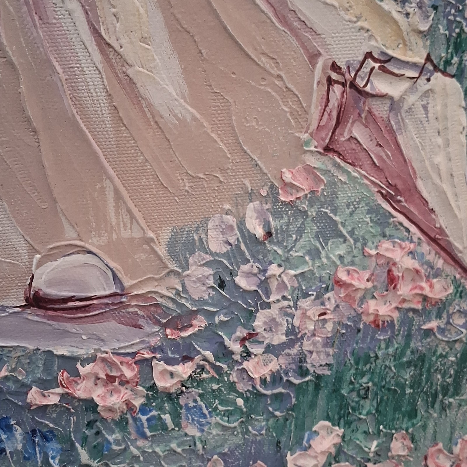 Harriet Signed Framed Impressionist Canvas Beach Seascape Woman & Child 1991