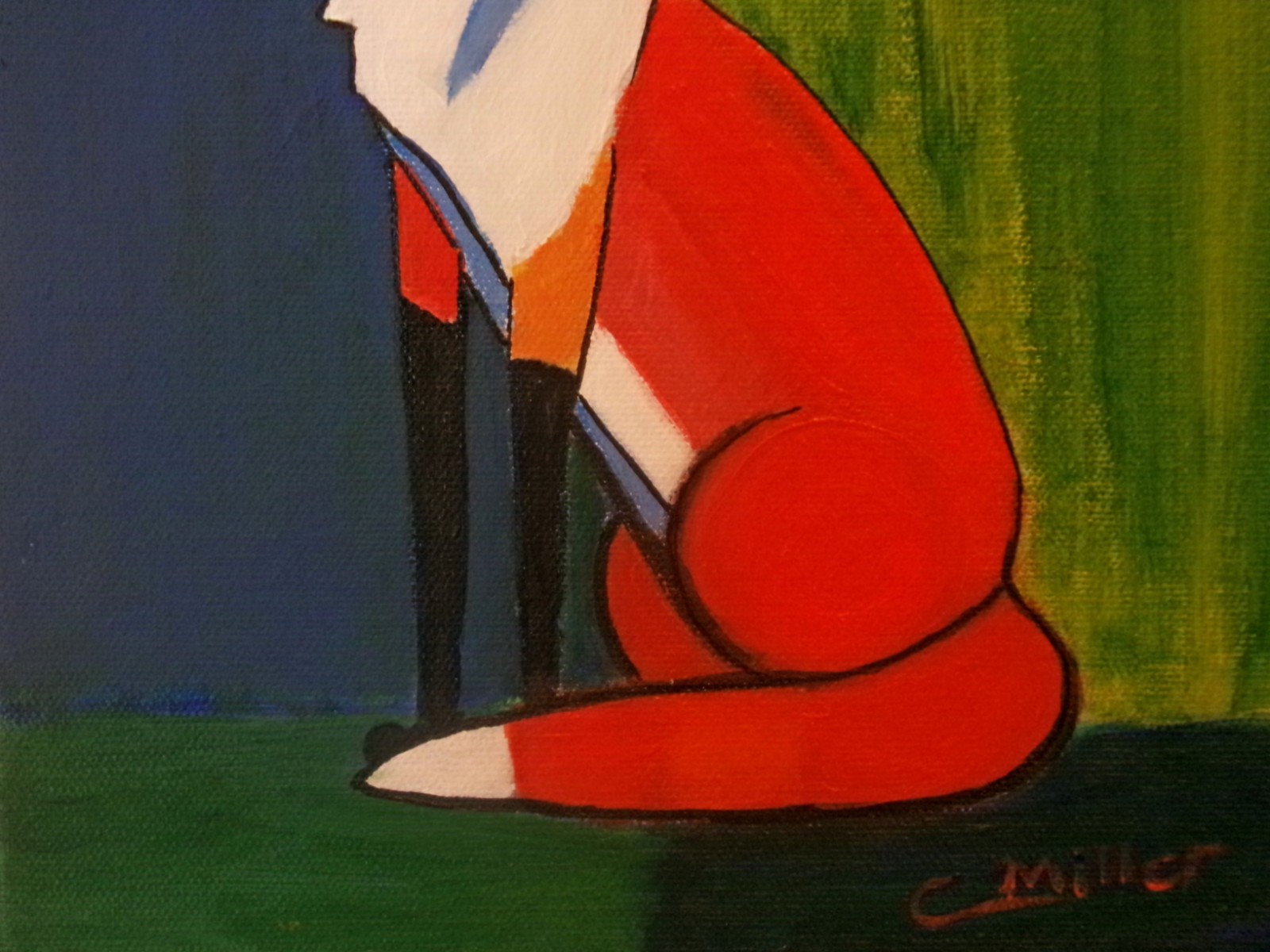 Original Fox Abstract Painting 8×10 Animal Wildlife Modern Wall Art