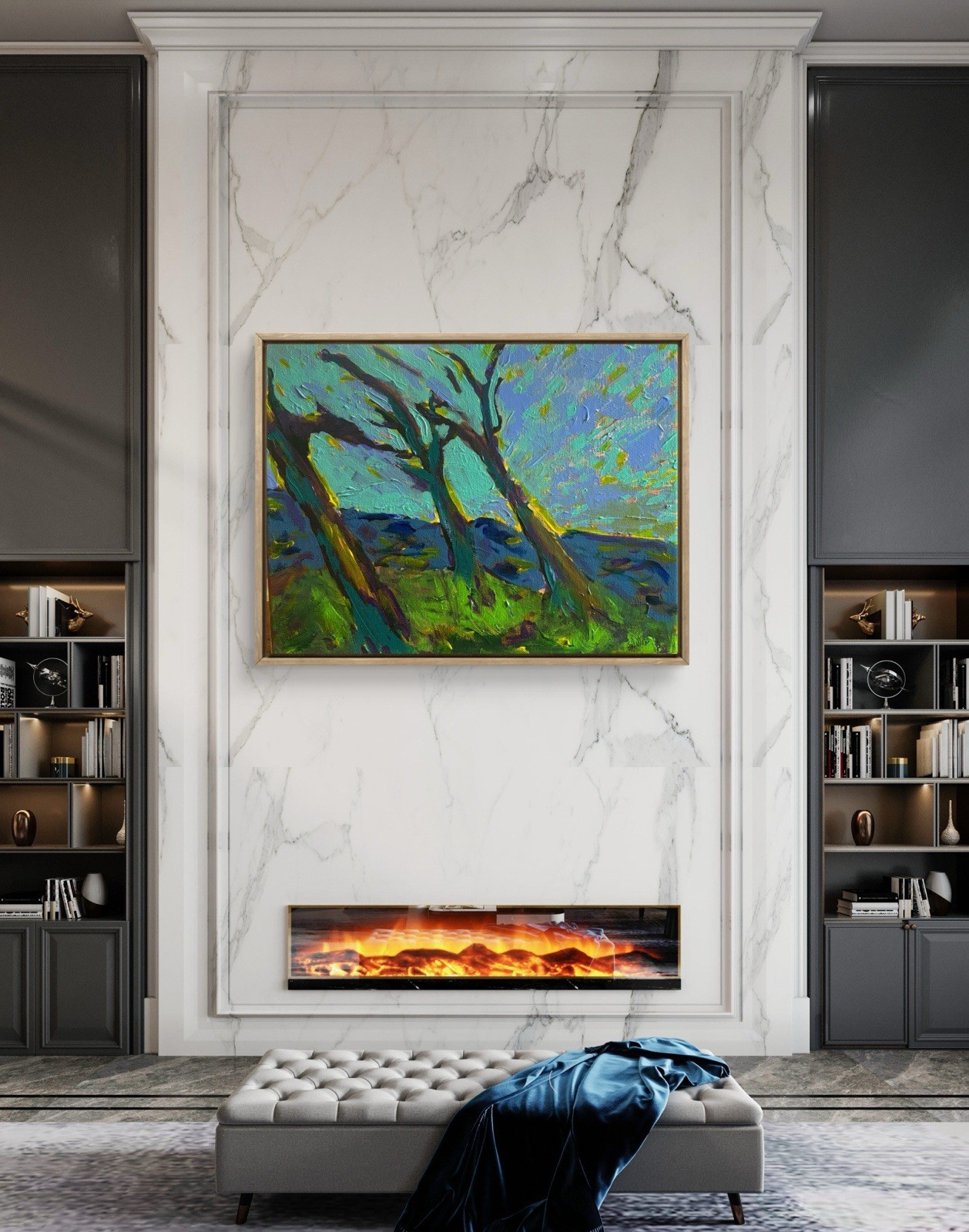Oregon Coast Cliff 11×14 Abstract Impression Original Art Canvas, One Of A Kind
