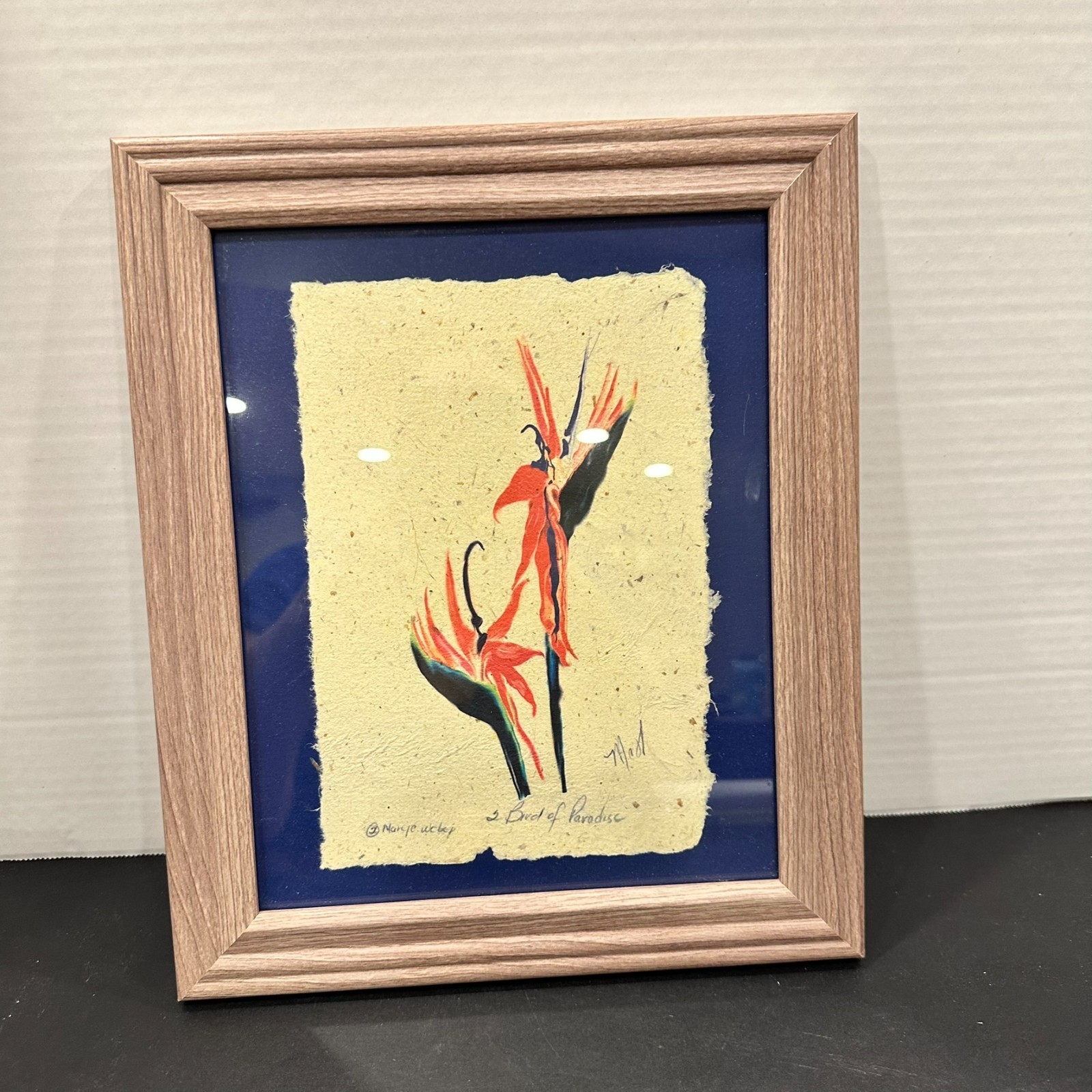 Mary Weber Bird of Paradise Original Watercolor on Handmade Paper St. Lucia
