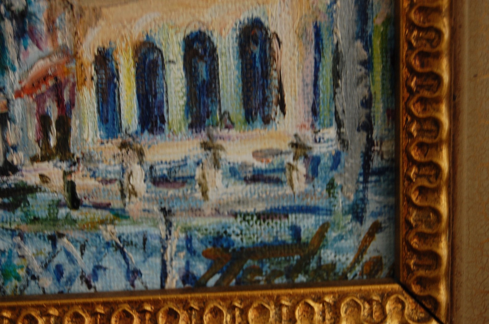 FRAMED ORIGINAL OIL COLONIAL BUILDING SCENE OLD TRINIDAD CUBA SIGNED HECTO VIDAL