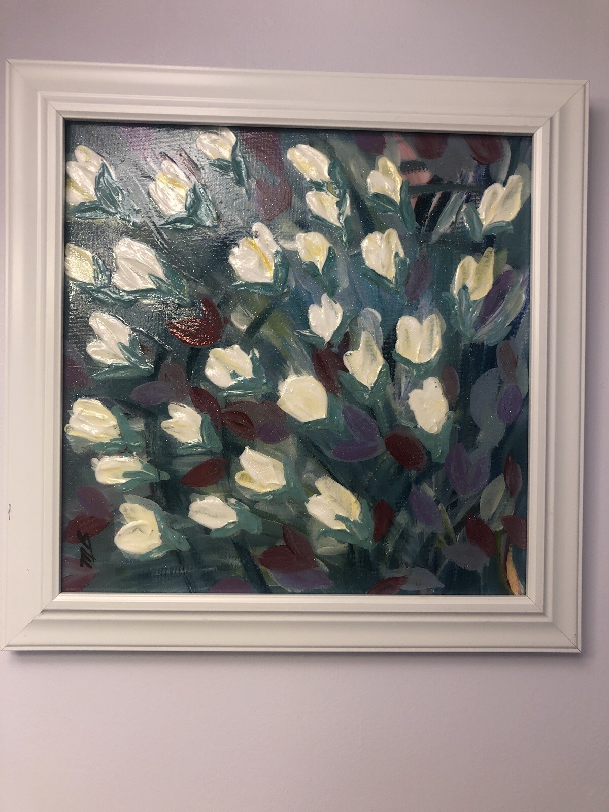 ‘Spring’ Hand Made Original Abstract Flower Painting 12” X 12”