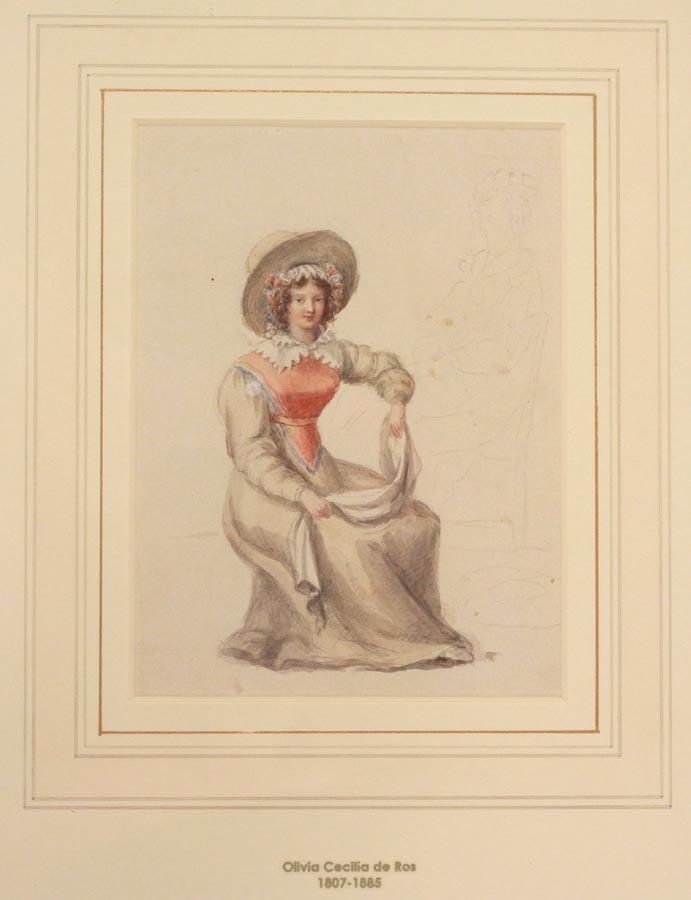 Antique Portrait Painting Olivia Cecillia de Ros 1807-1885 Professionally Framed