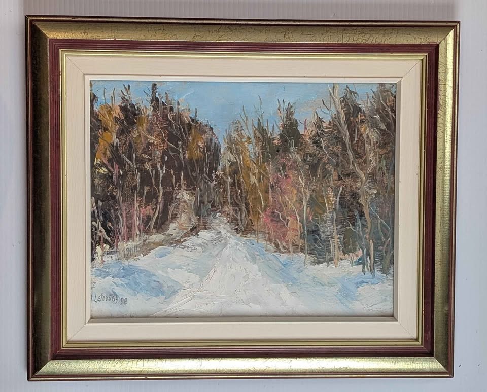 Nathan Letovsky, Oil Painting «Roadway to Winter, Trout Lake, Laurentians, Quebe