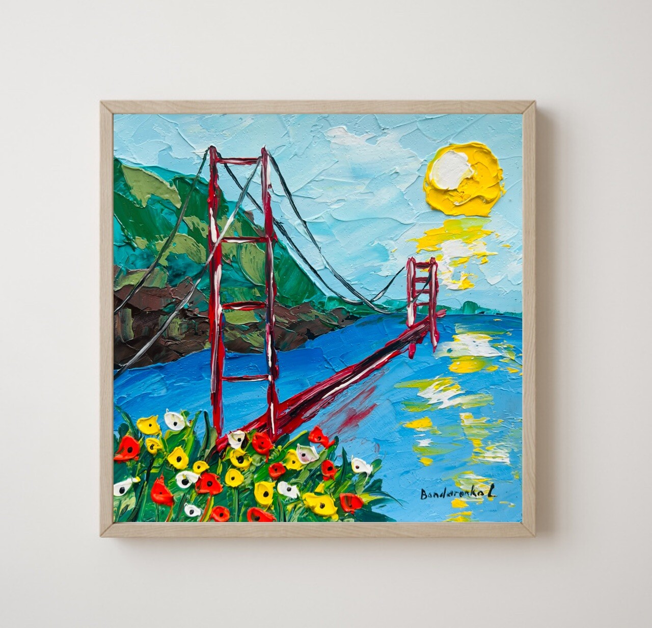 San Francisco Painting Golden Gate Bridge Seascape Small Oil Painting Original
