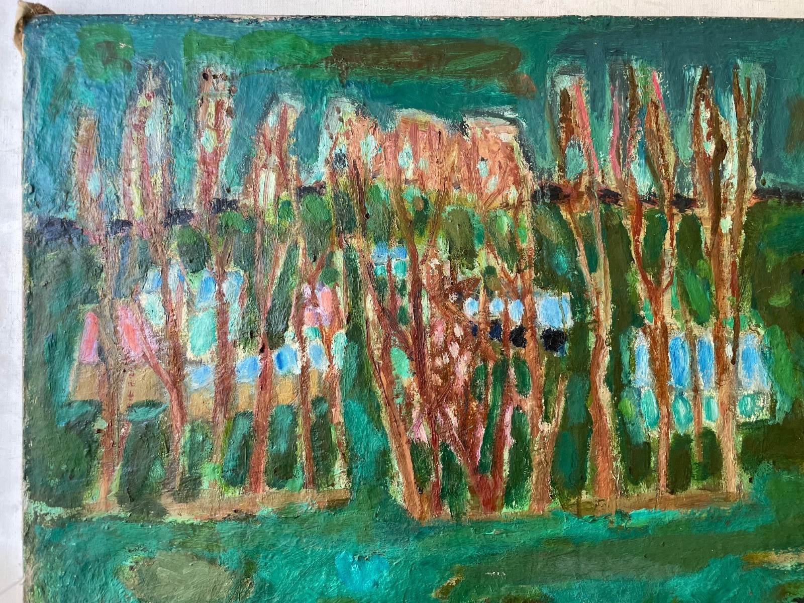 Germaine MORE Signed Student of Henri MATISSE Modernist Painting Landscape 1940s