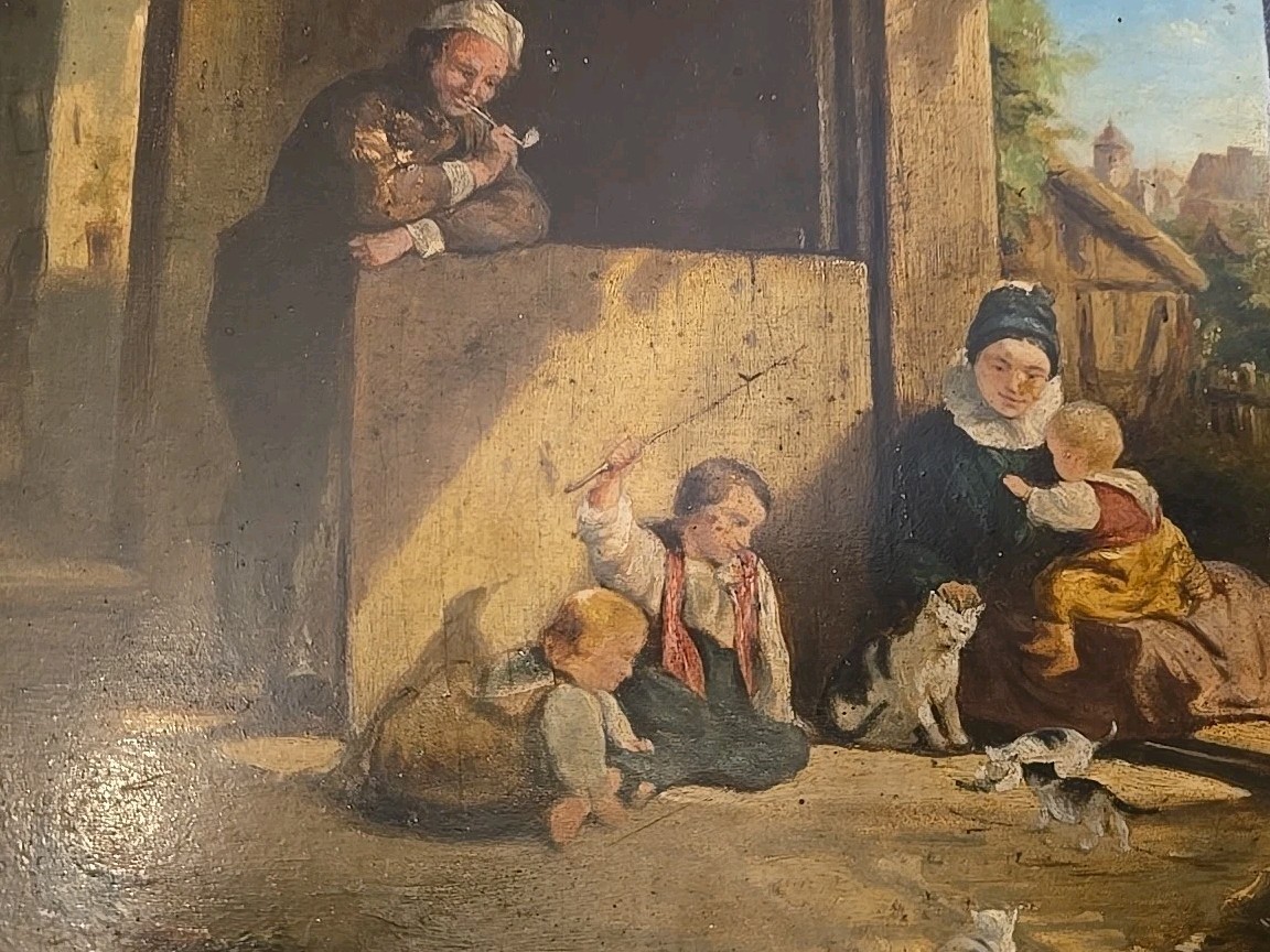Friedrich Eduard-Meyerheim Original Unframed Painting Oil on Board