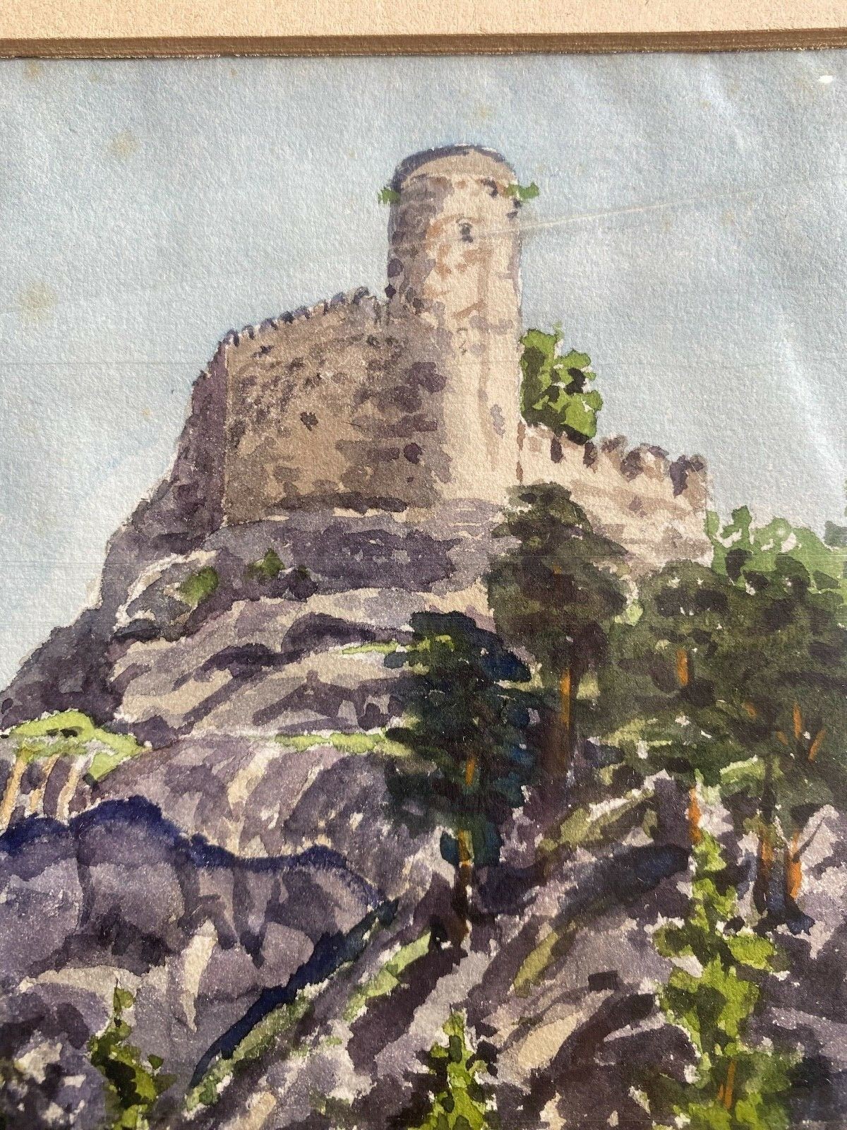 ::G. PLUTHNER WATERCOLOUR KYNASTBURG CHOIJNIK HIRSCHBERG GIANT MOUNTAINS AROUND 1920