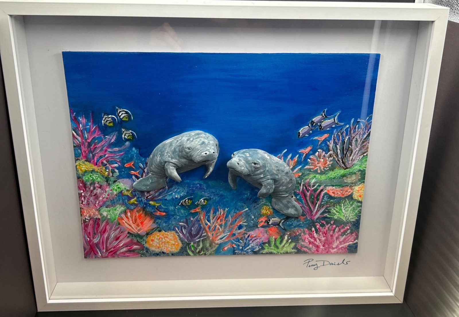 Manatees, sea life, Titled cool dip , beach , costal