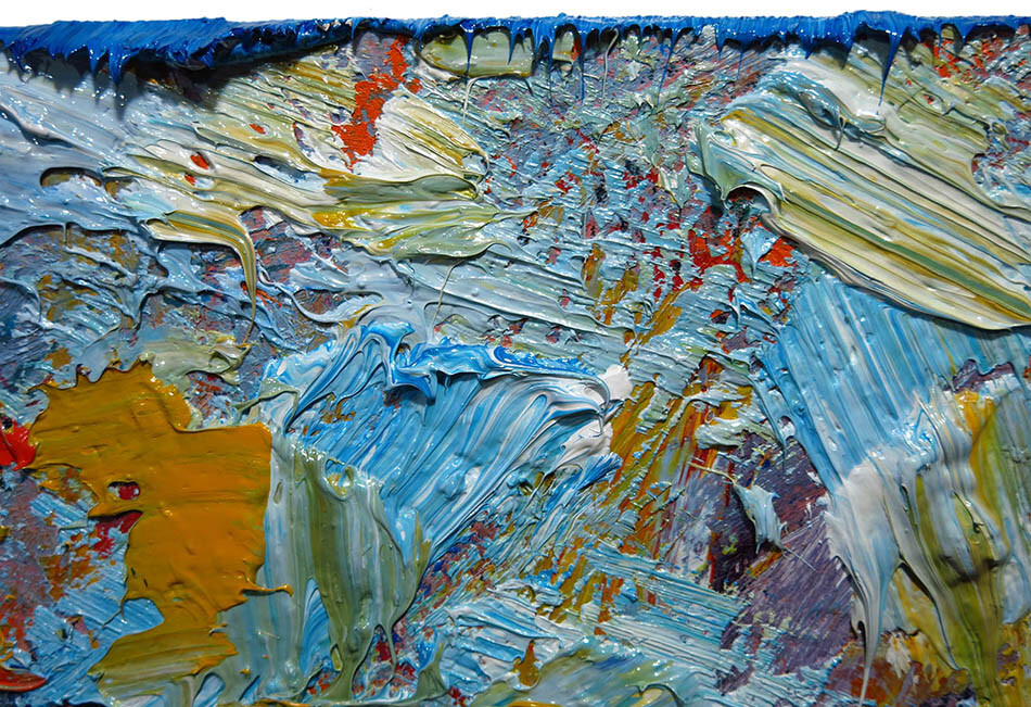 ORIGINAL OIL█PAINTING IMPRESSIONIST ARt SIGNED CITY BUILDINGS NYC█POP A 36 x 18″