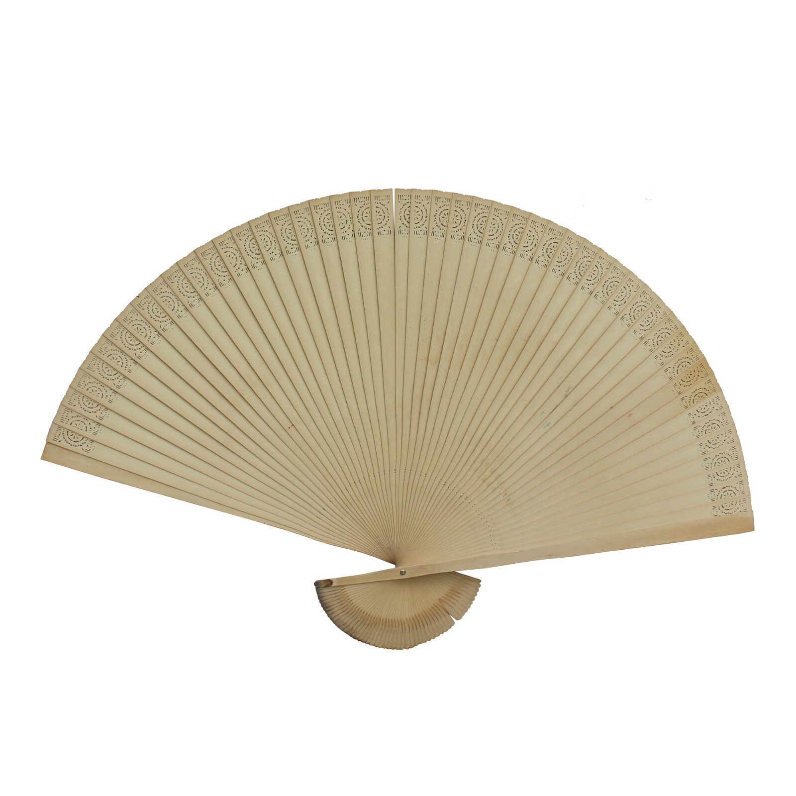 Chinese Handmade Fan Shape Flower Theme Wood Painting cs5636