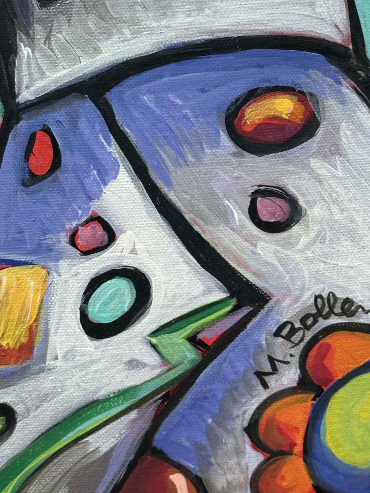 MBollen Original Maximalist Acrylic Painting Psychidelic