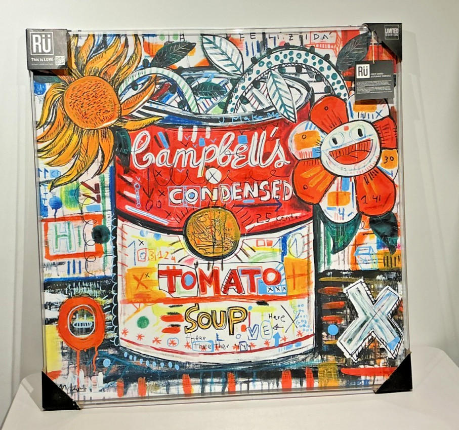 LARGE MERCEDES LAGUNAS SOUP THEME POP ART LIMITED EDITION PAINTING GICLEE(NEW)