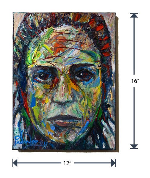 FEMALE PORTRAIT OIL█PAINTING GIRL█CUBISM ART█POP SIGNED VINTAGE ORIGINAL 16 x12″