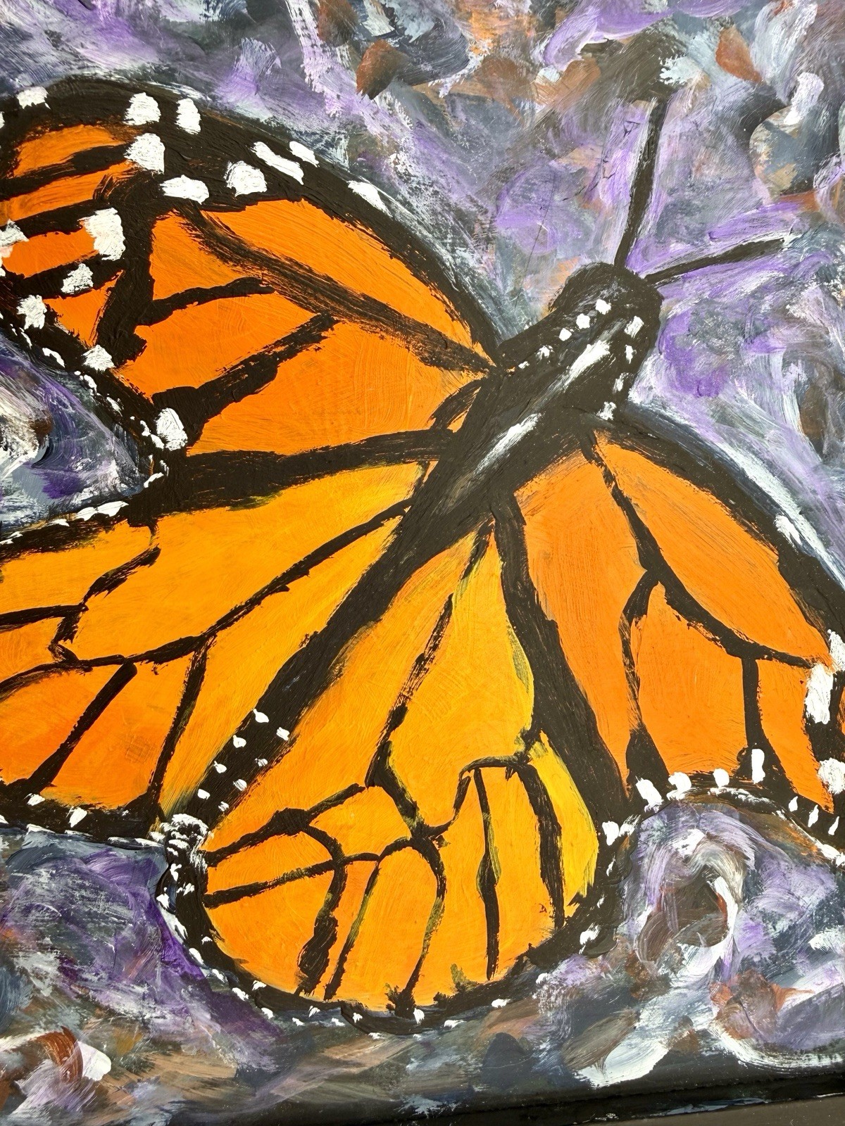 Original Monarch Butterfly Acrylic Painting 8.5×8.5 Framed Signed M Zwicker Art