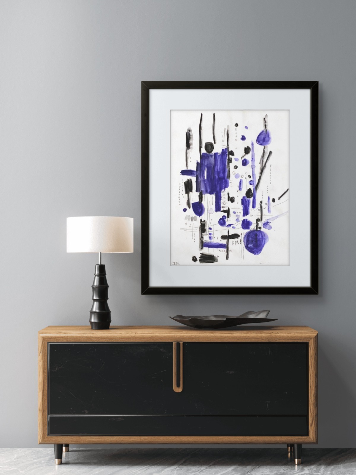 Original Expressionism Modern Bright Abstract Geometric Pop Art 11×14 on Paper