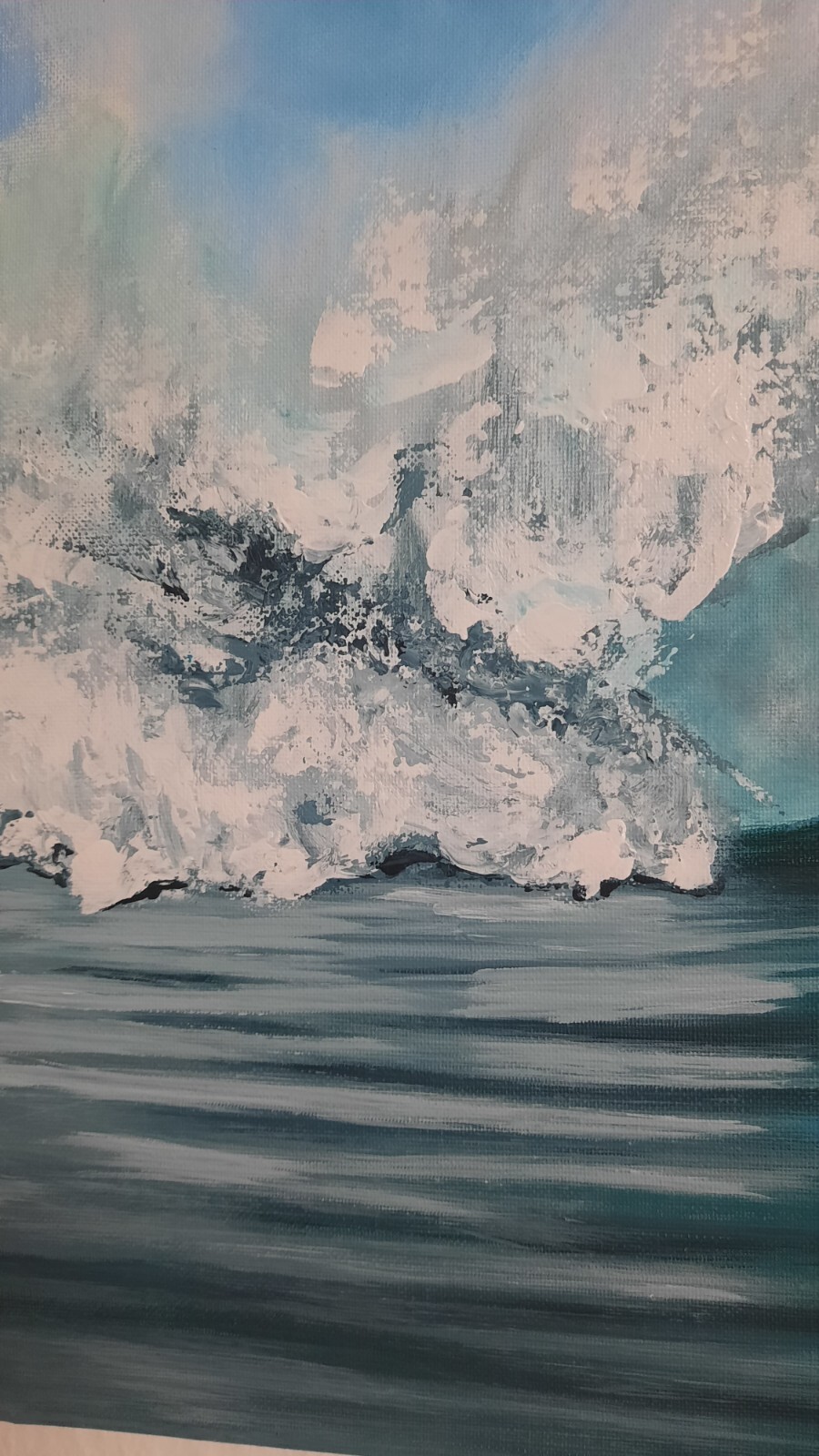 Original Meer Landschaft Gemälde Welle Sonnenuntergang Unikat, Seascape Painting