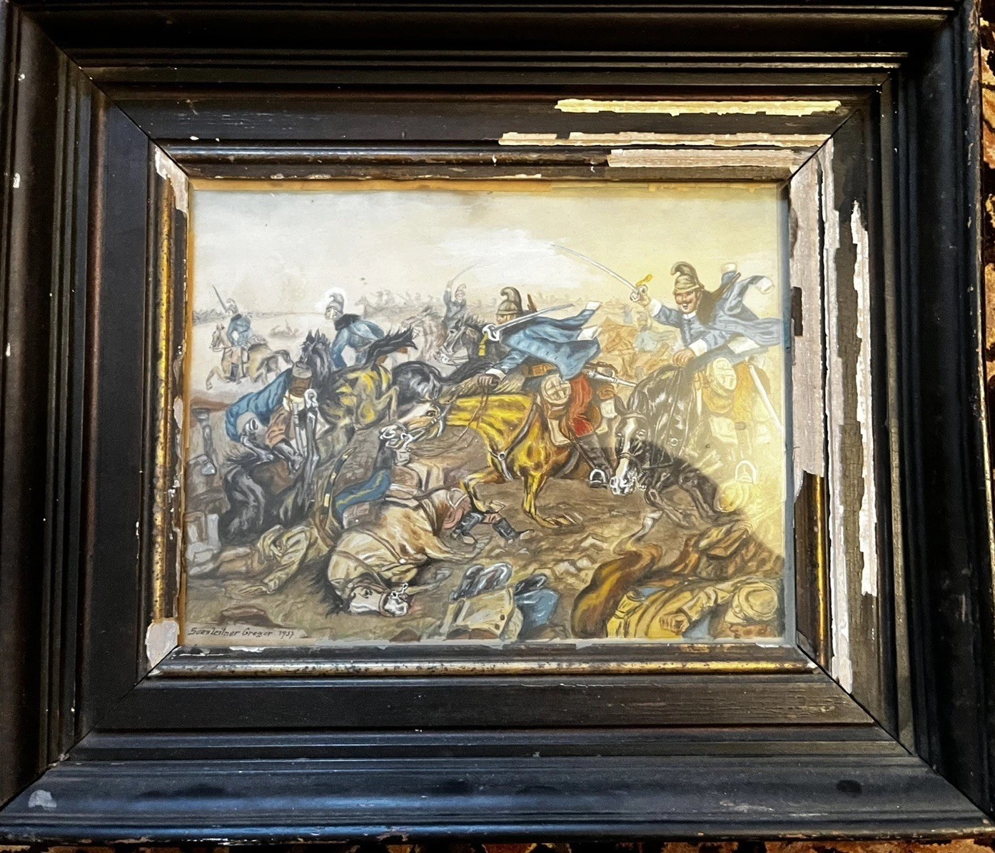 Sonnleitner Gregor 1937 Painting Under Glass/ Wood Frame