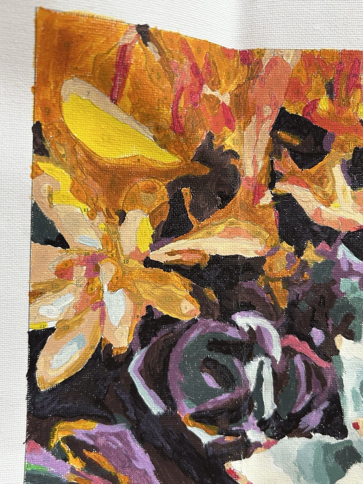 Finished Paint By Number Succulent Floral Still Life 16×20 Hand Painted Artwork