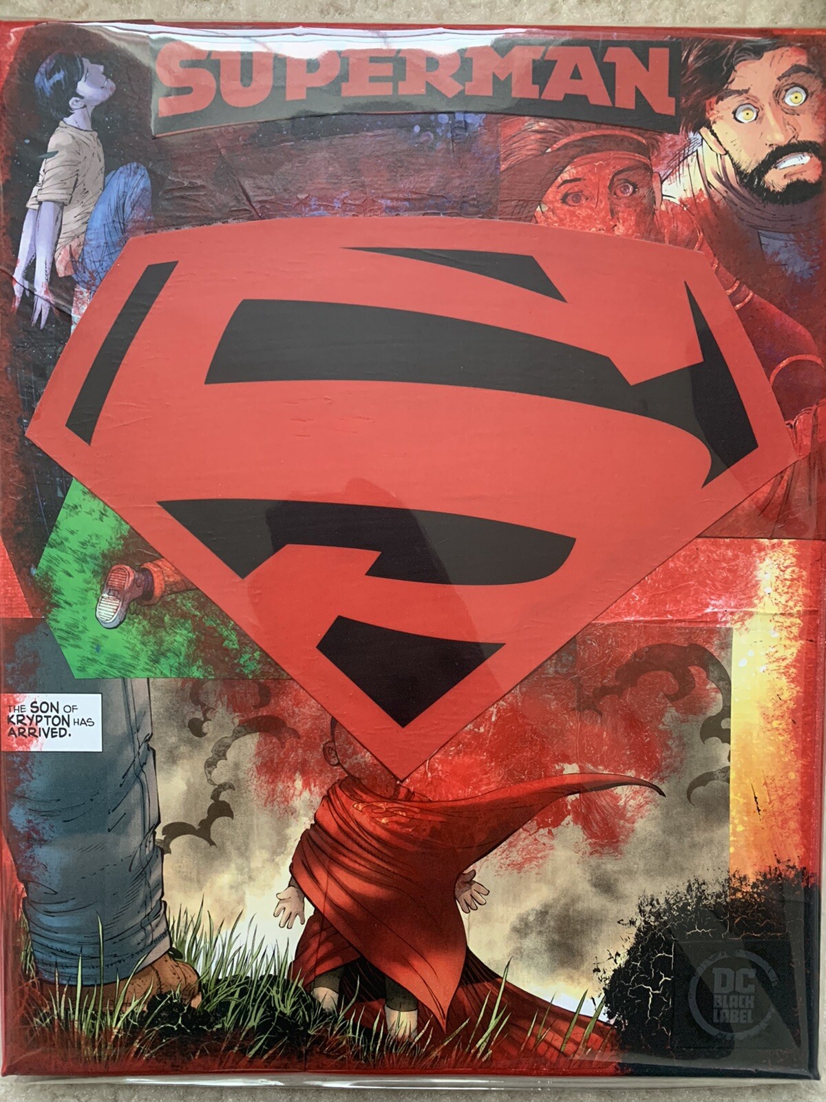Superman Collage Canvas Art, Superman Year ONE, DC Comics, DC Black Label