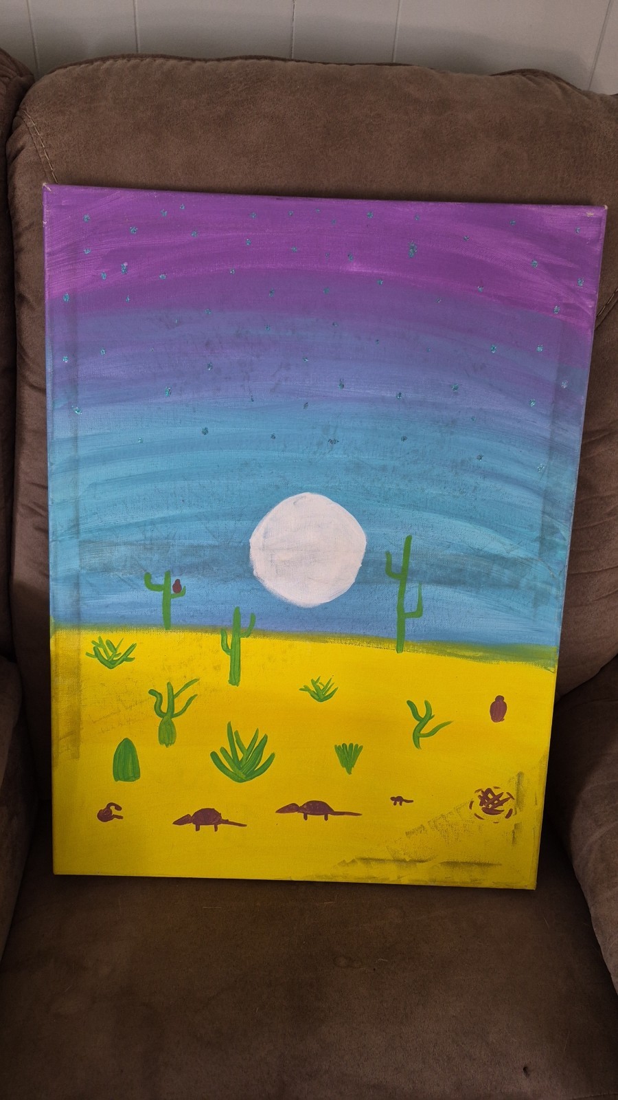 Desert Moon Original painting On Stretched Canvas