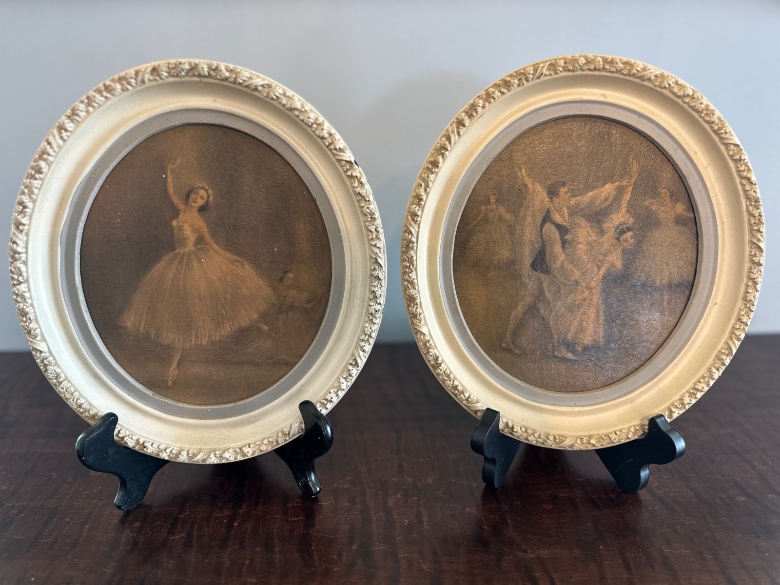 2 Interpretation By Sophie Ballet Paintings Original Antique 10” X 9″ Art 1907