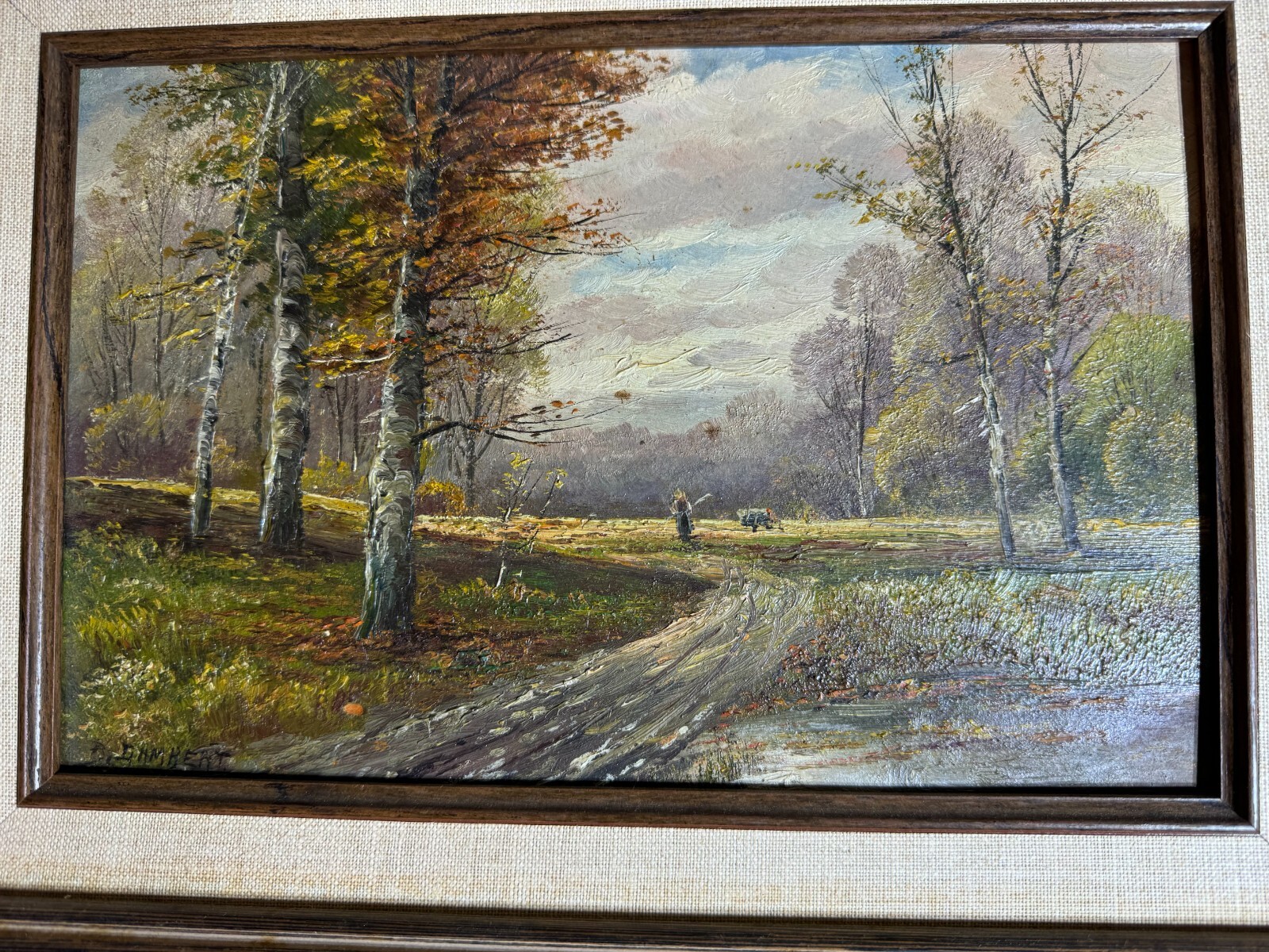Karl Kaufmann (B Lambert) (1843 – c1901/05) «Figure In Landscape» Oil Painting 1