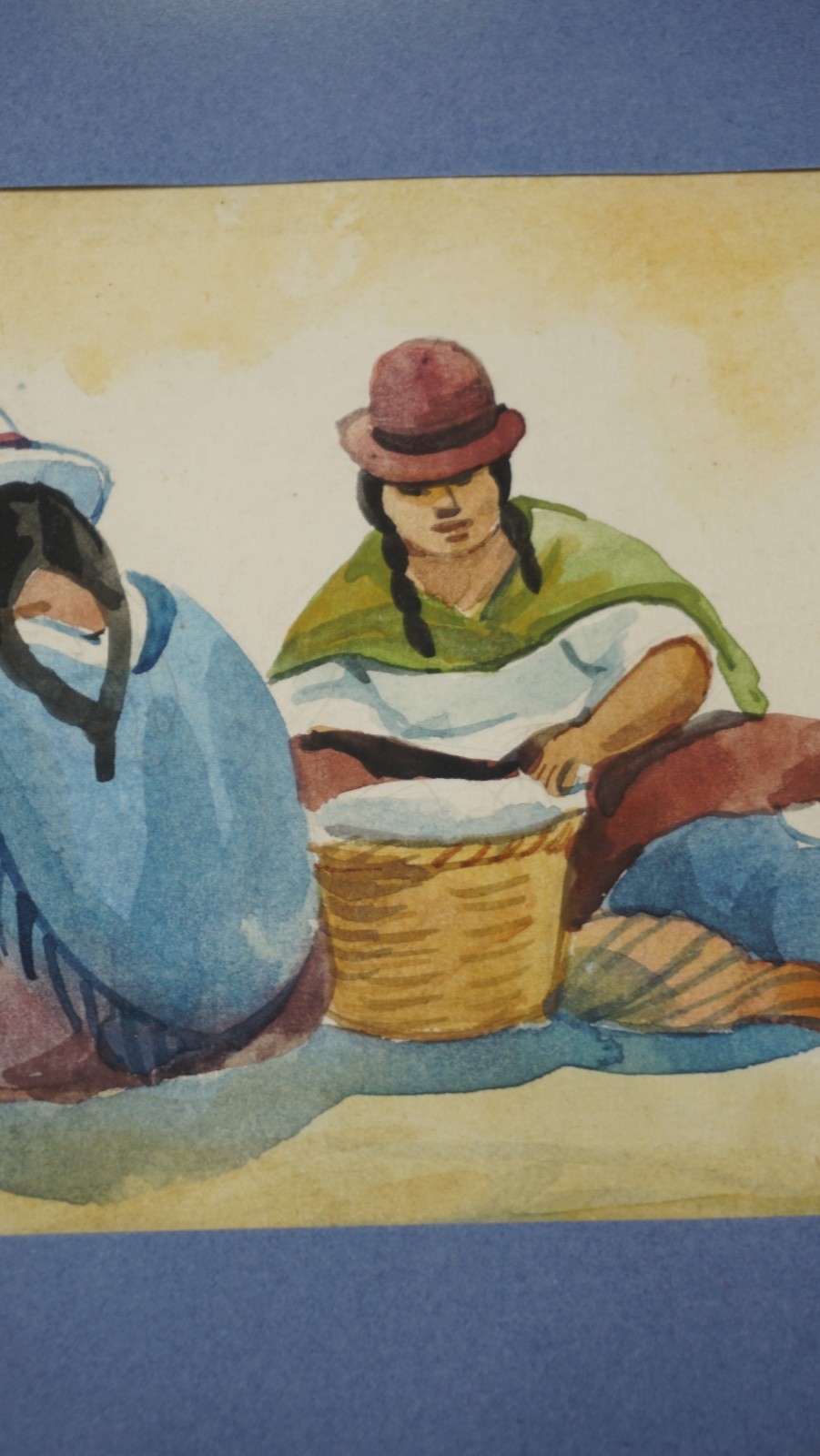 A Peruvian watercolor painting – framed and signed by artist