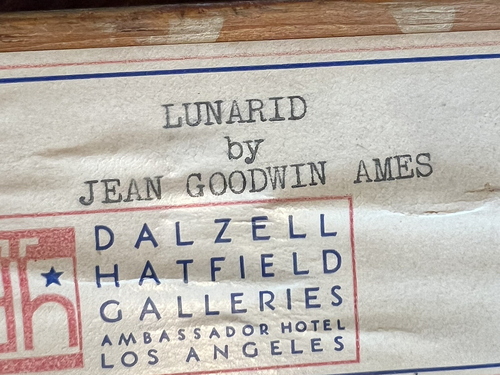 RARE -JEAN GOODWIN AMES -ORIGINAL PAINTING DALZELL HATFIELD GALLERIES L.A. -1945