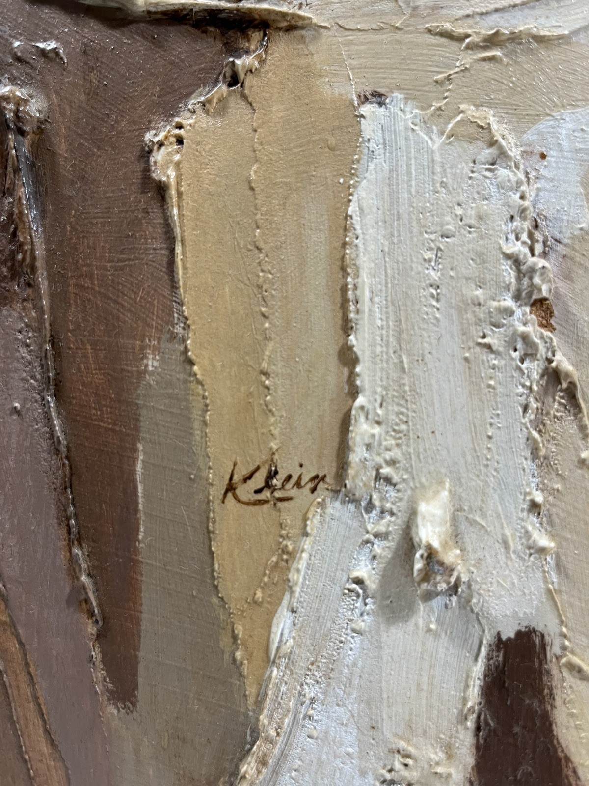 KLEIN ABSTRACT EXPRESSIONIST MID CENTURY MODERN MCM MODERNISM VINTAGE PAINTING