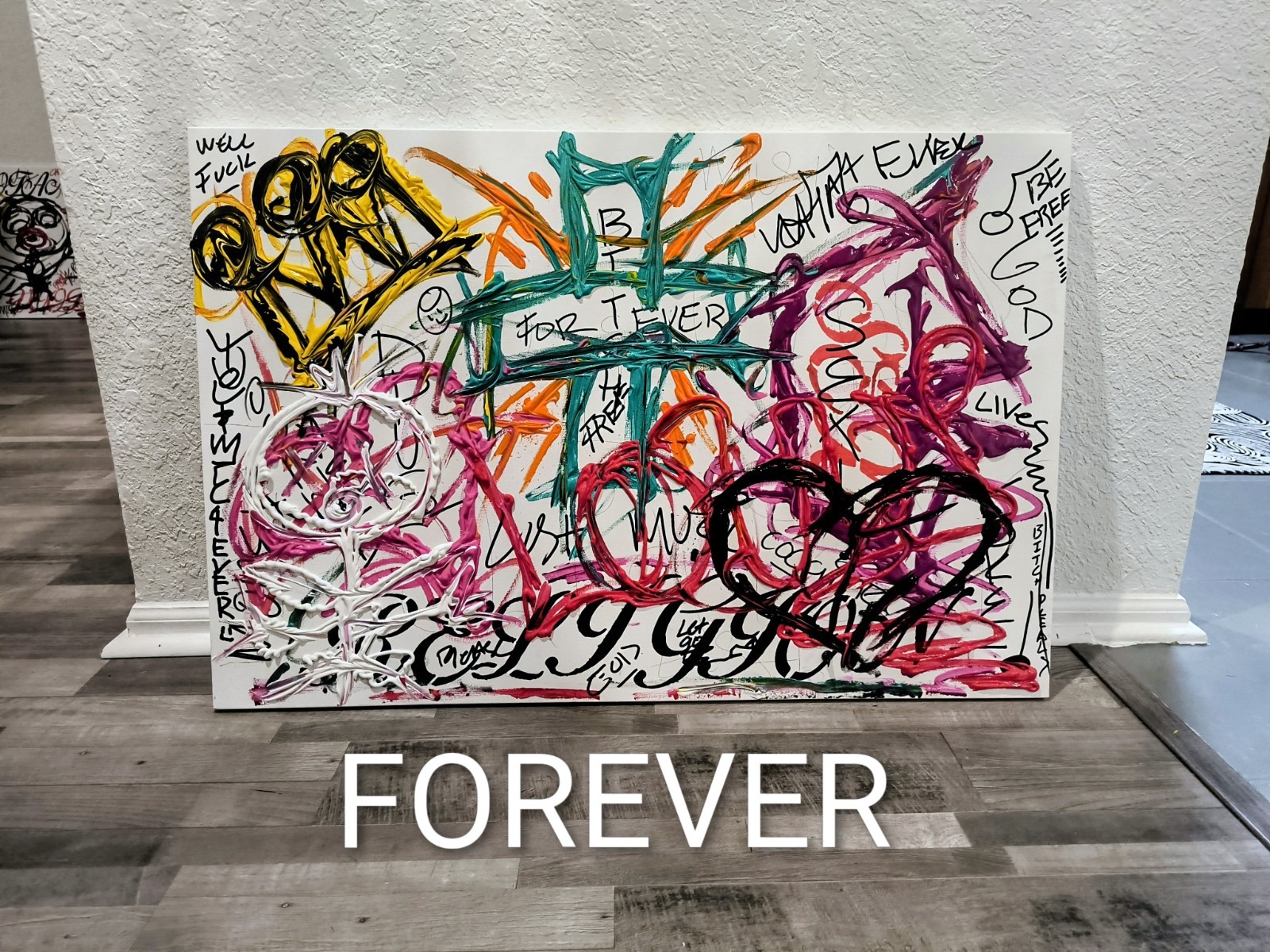 Forever …Abstract Graffiti, Trey Coppland ART. Acrylic, 24+36 in, 2026, Signed