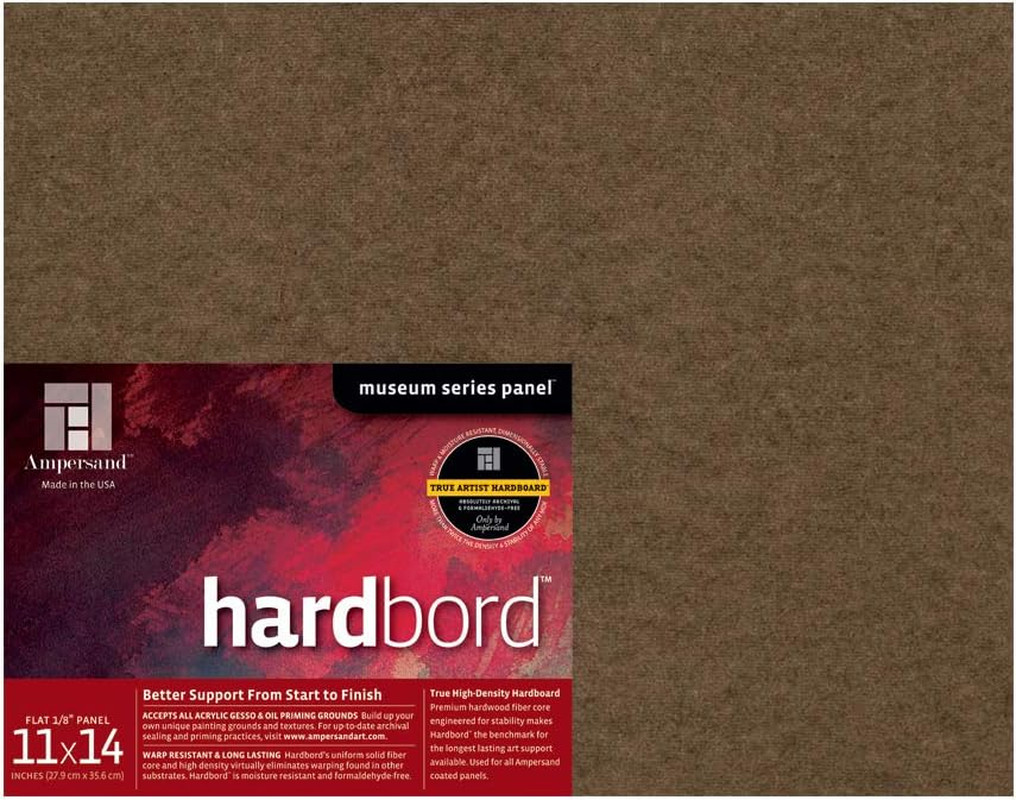 Hardboard Wood Painting Panel: Museum Series Hardbord, 11″ x 14″, 1/8 Inch Flat