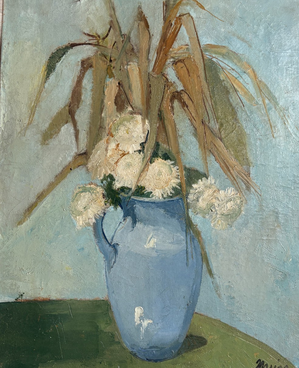 Flowers, Floral Still Life – Antique Painting Original signed
