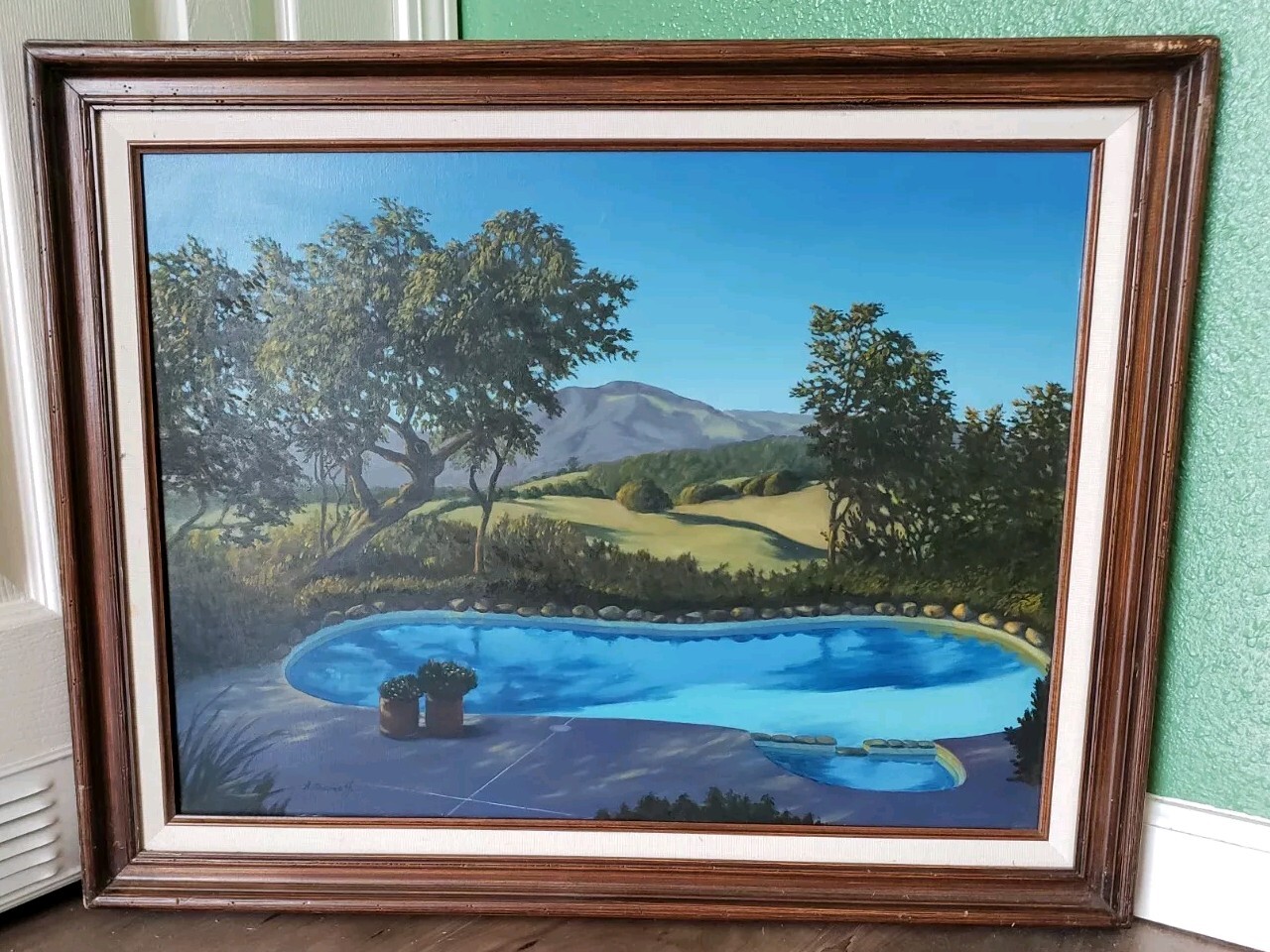 Anya Sharaeff Oil Painting Hanson’s Pool Charles Becker Student Vintage